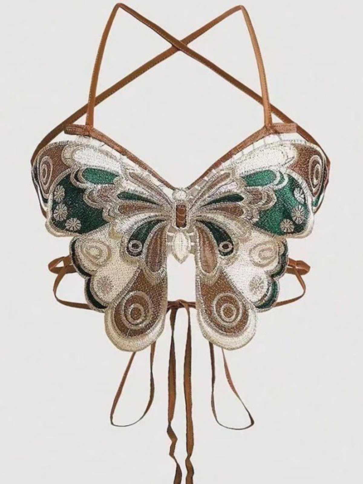 Y2K Butterfly Backless Strap Vest - Image 3