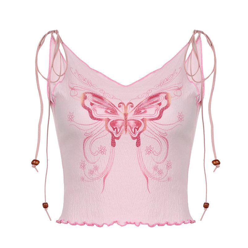 Y2K Butterfly Pink Crop Top - Image 5