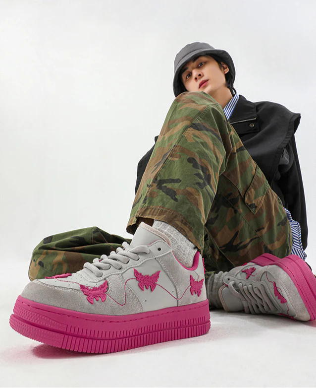 Y2K Butterfly Rose Red Sneakers - Image 5