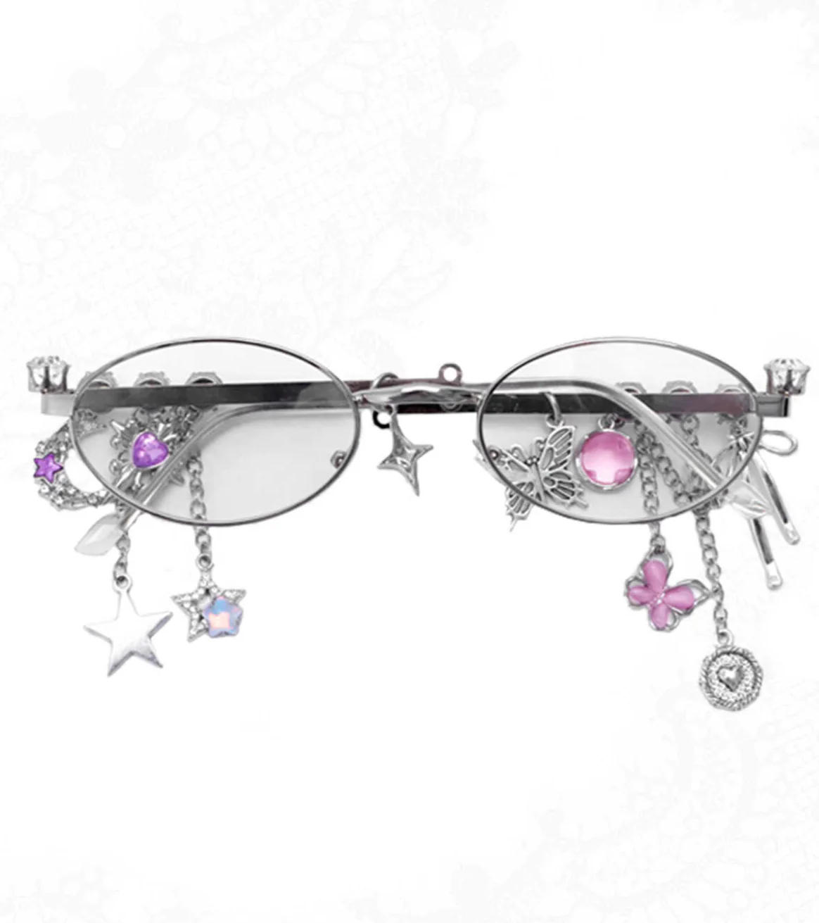 Y2K Butterfly Stars Metal Chain Sunglasses - Image 2