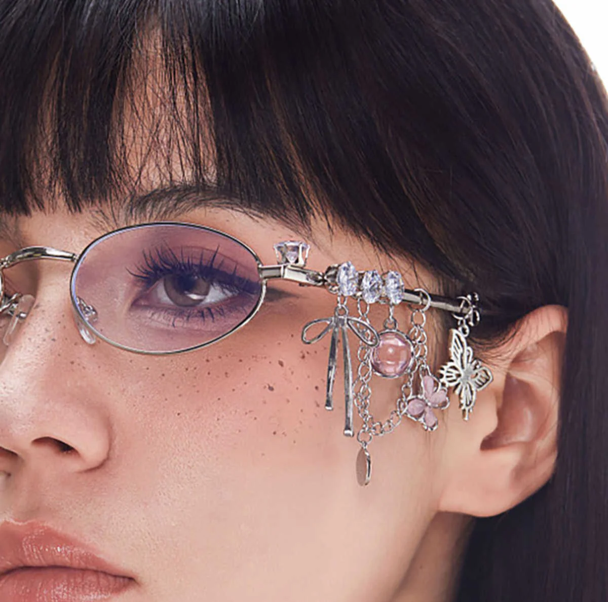 Y2K Butterfly Stars Metal Chain Sunglasses - Image 5
