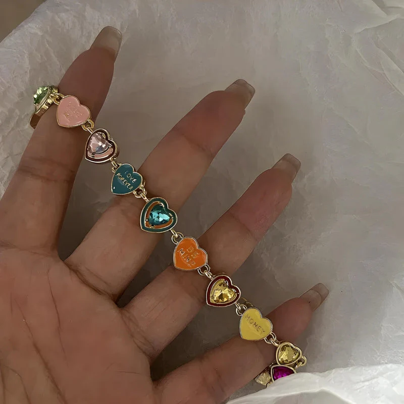Y2K Colorful Heart Bracelet - Image 3