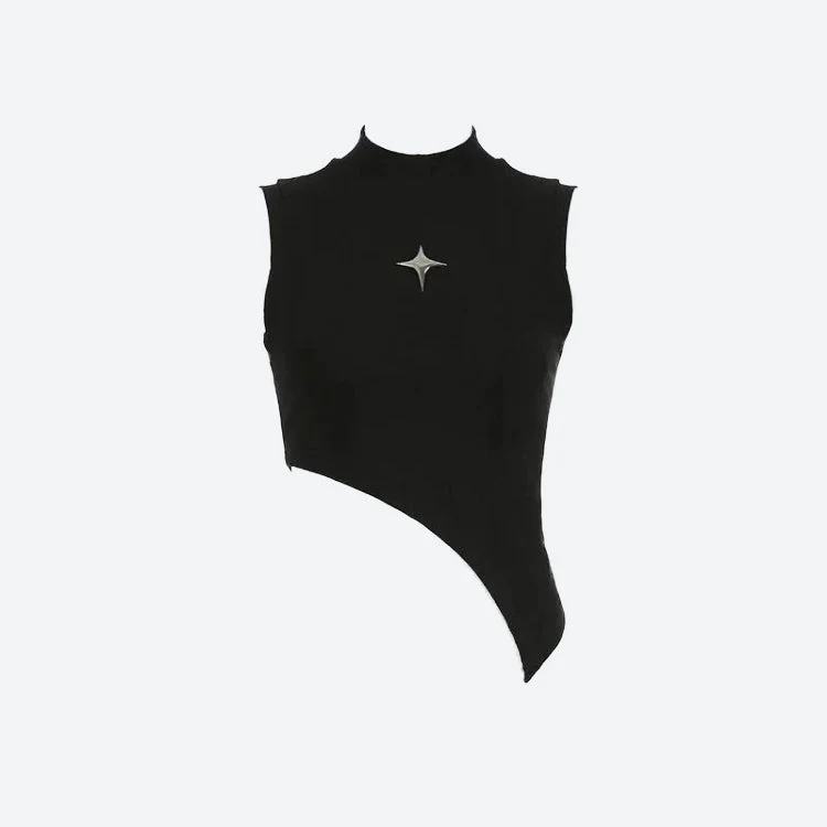 Y2K Corduroy Asymmetric Crop Top - Image 3