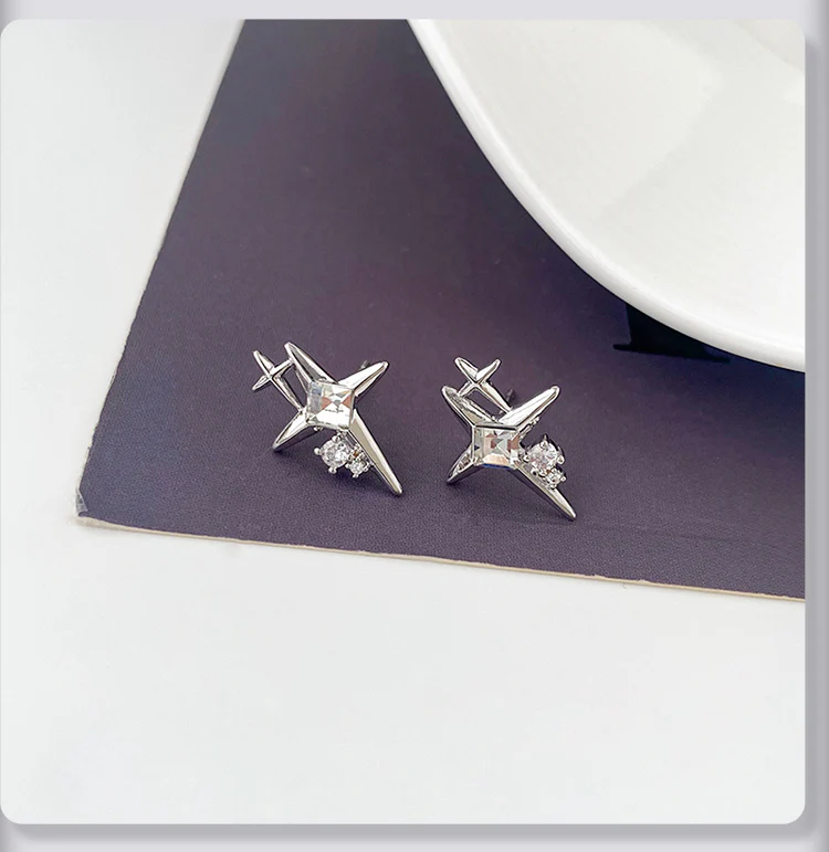 Y2K Cross Star Earrings - Image 2