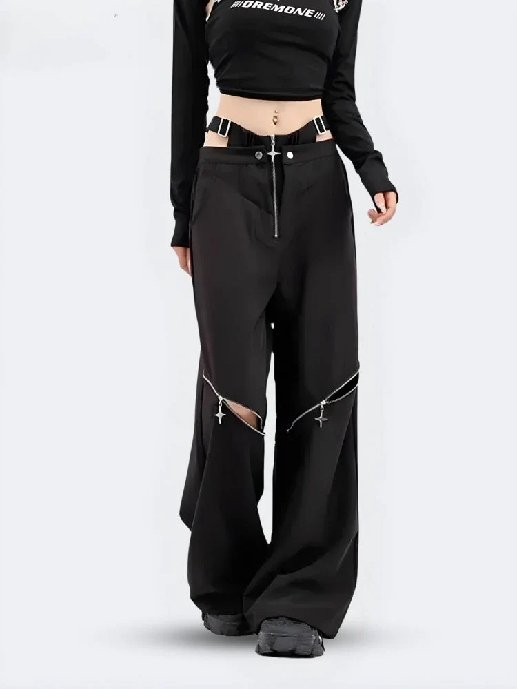 Y2K Cut Out Waist Pants - Image 2