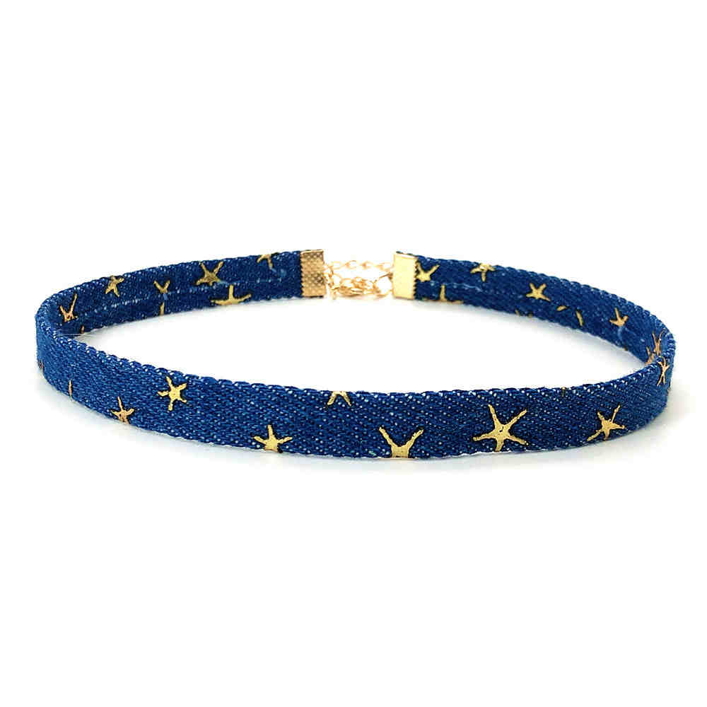 Y2K Denim Star Chain Choker - Image 2
