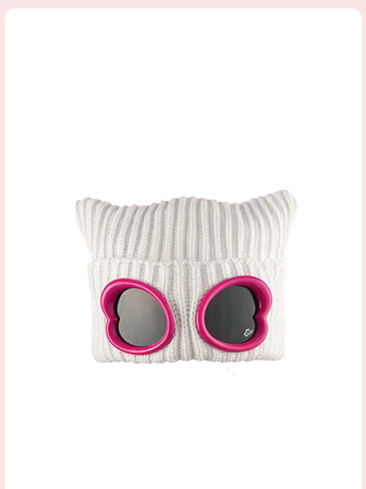 Y2K Goggles Cat Ears Flying Knitted Hat - Image 2