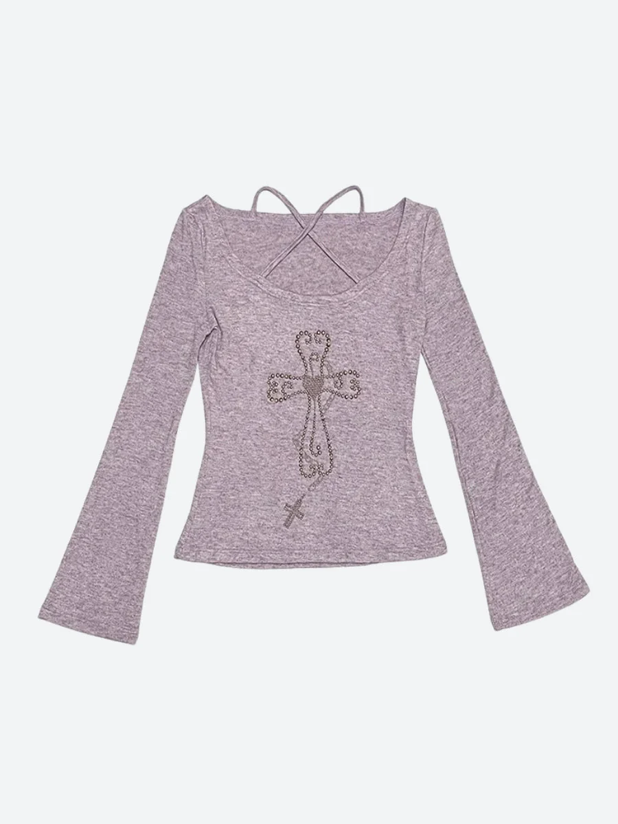 Y2K Golden Cross Top - Image 4