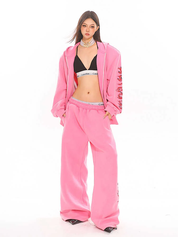 Y2K Graffiti Letters Hooded Sweatshirt Coord - Image 3