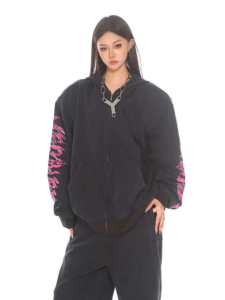 Y2K Graffiti Letters Hooded Sweatshirt Coord - Image 5