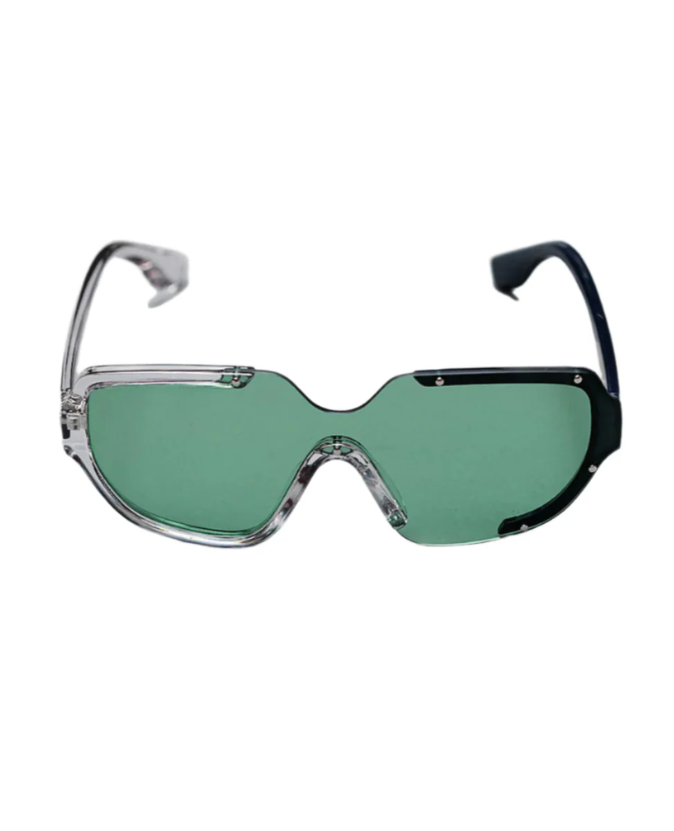 Y2K Green Asymmetrical Sunglasses