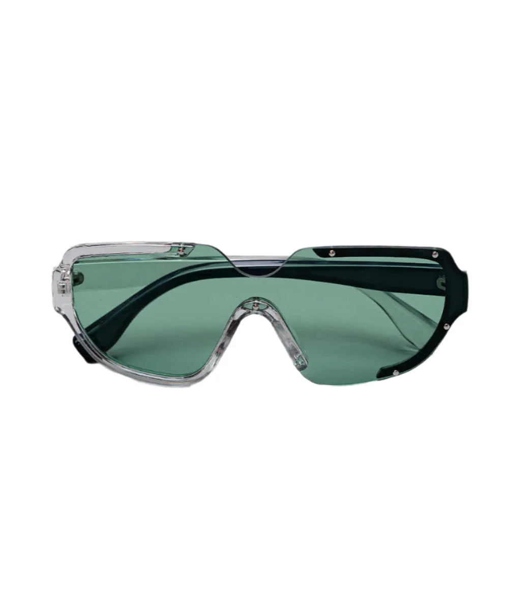 Y2K Green Asymmetrical Sunglasses - Image 2
