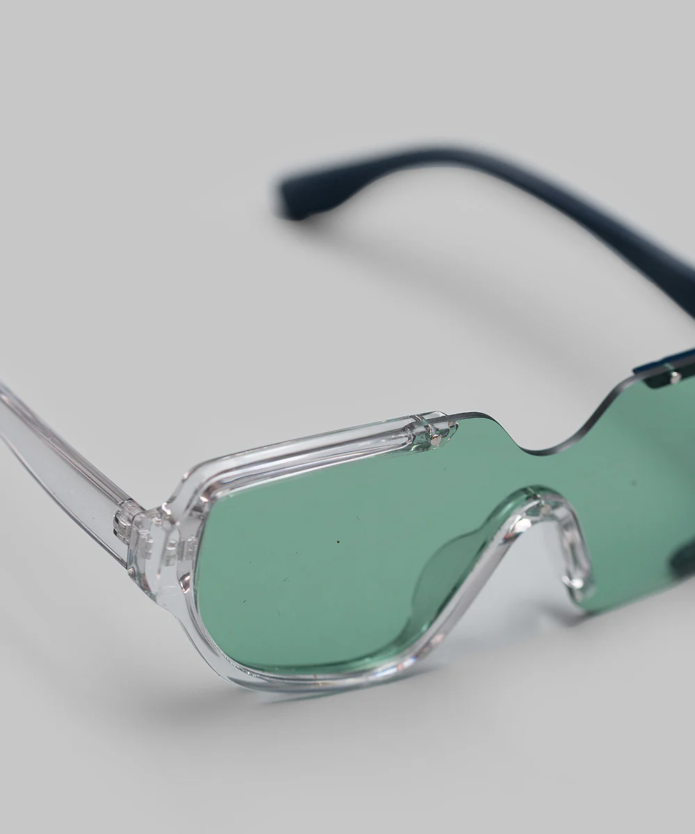 Y2K Green Asymmetrical Sunglasses - Image 3