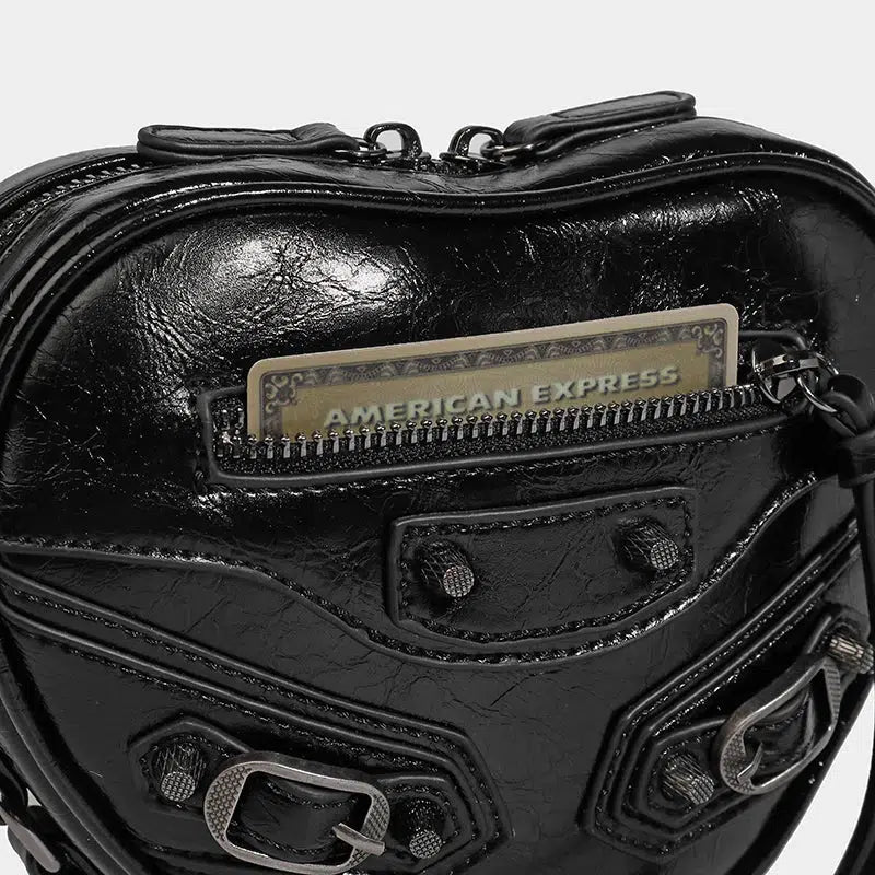 Y2K Grunge Belted Heart Shaped Bag - Image 5