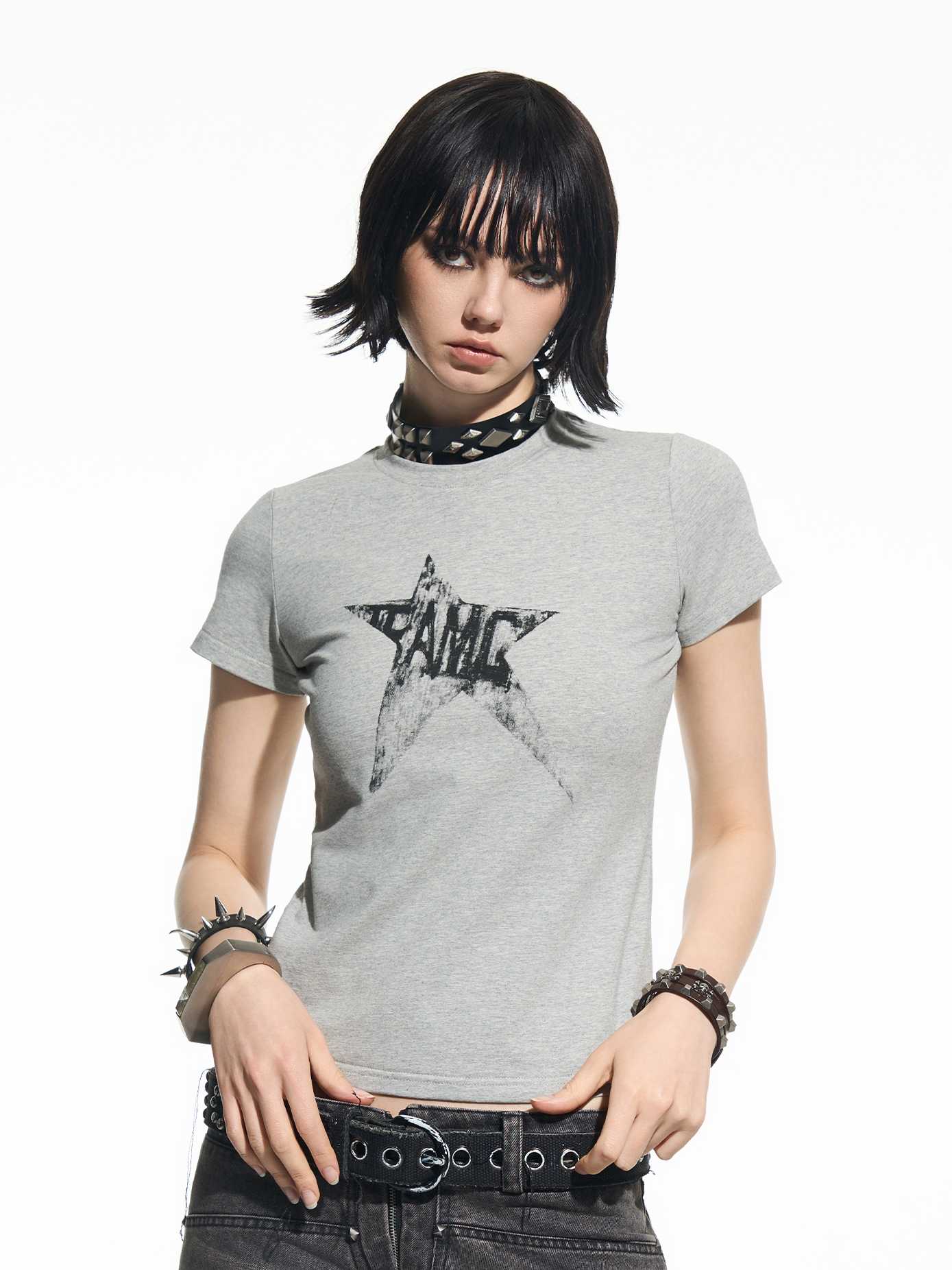 Y2K Grunge Cotton Basic Tee - Image 4