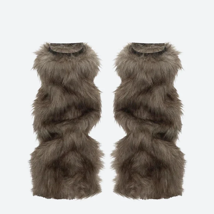 Y2K Grunge Faux Fur Leg Warmers - Image 4