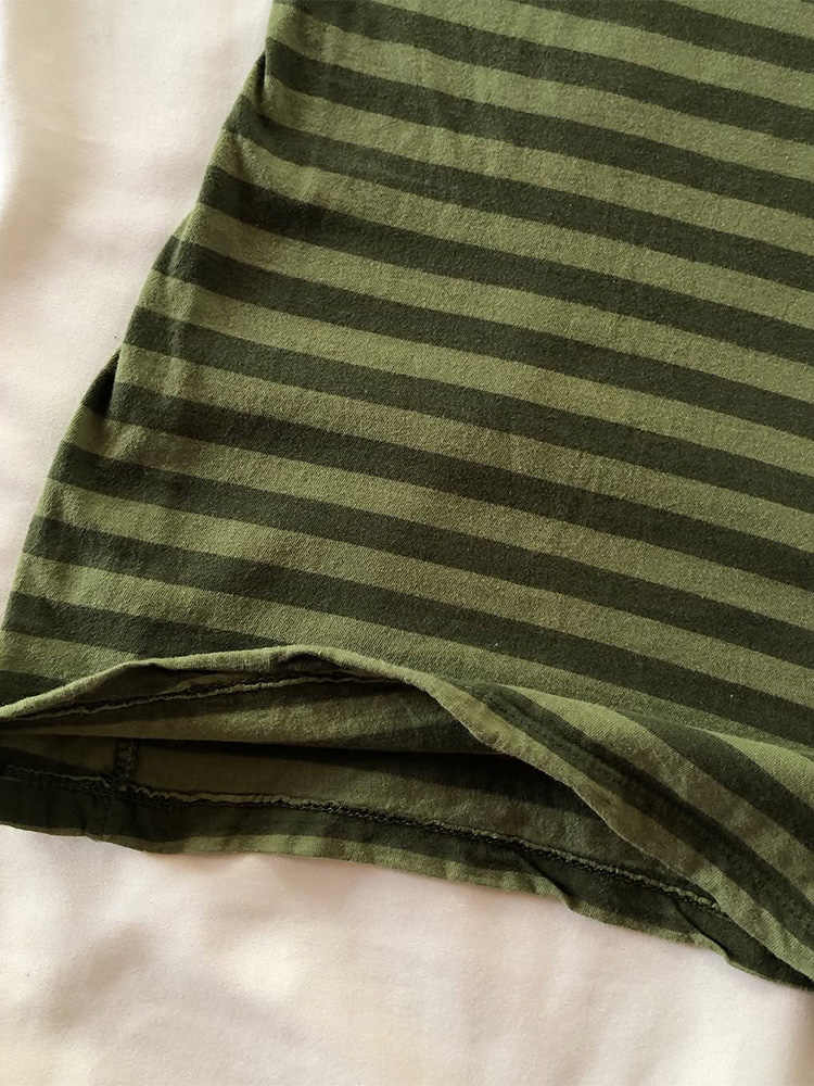 Y2K Grunge Green Striped T-shirt - Image 4