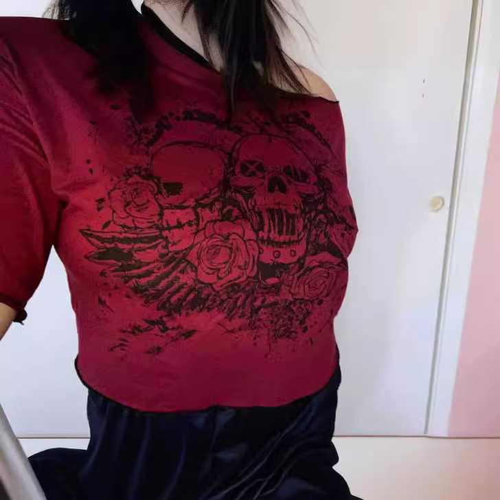 Y2K Grunge One-line Collar Shirt - Image 5