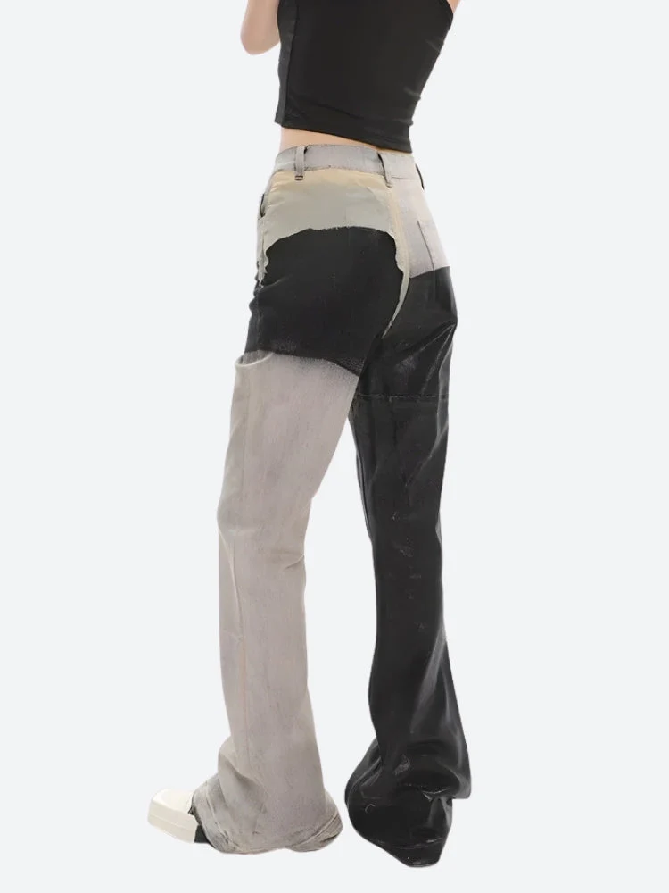 Y2K Grunge Patchwork Flare Pants - Image 3