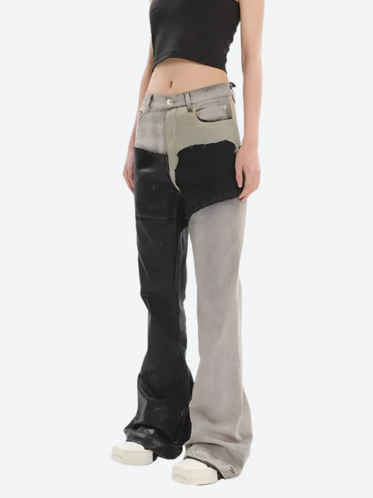 Y2K Grunge Patchwork Flare Pants - Image 4
