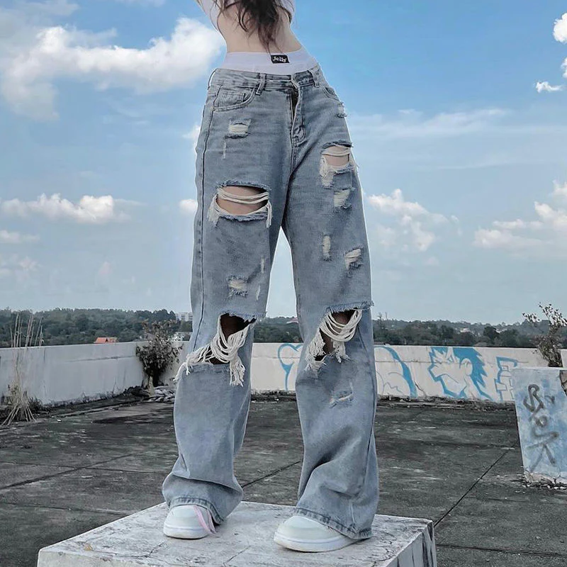 Y2K Grunge Ripped Barrel Jeans - Image 5