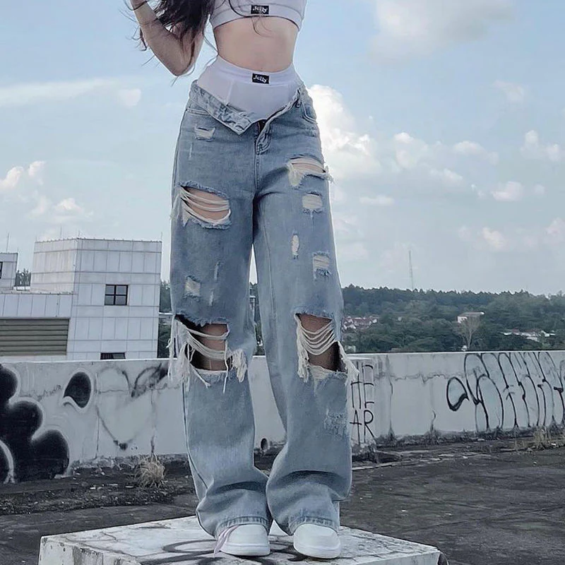 Y2K Grunge Ripped Barrel Jeans - Image 6