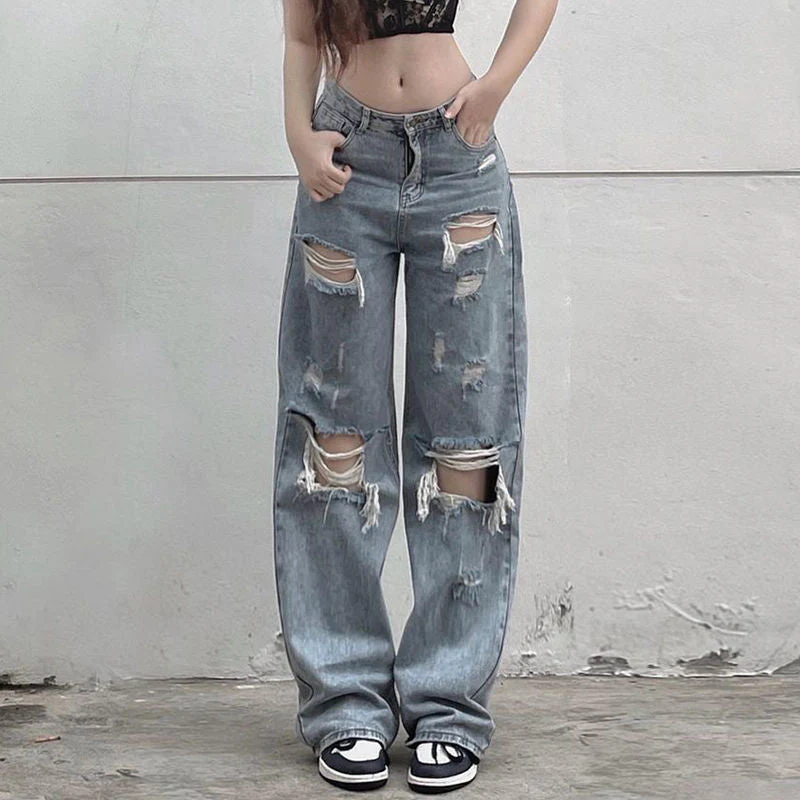 Y2K Grunge Ripped Barrel Jeans - Image 8