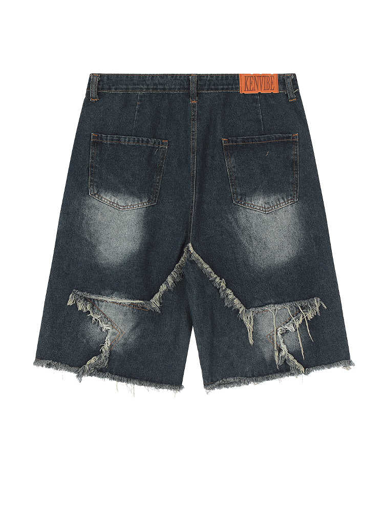 Y2K Grunge Street Star Denim Shorts - Image 2