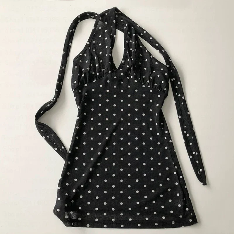 Y2K Halter Neck Polka Dot Top - Image 5