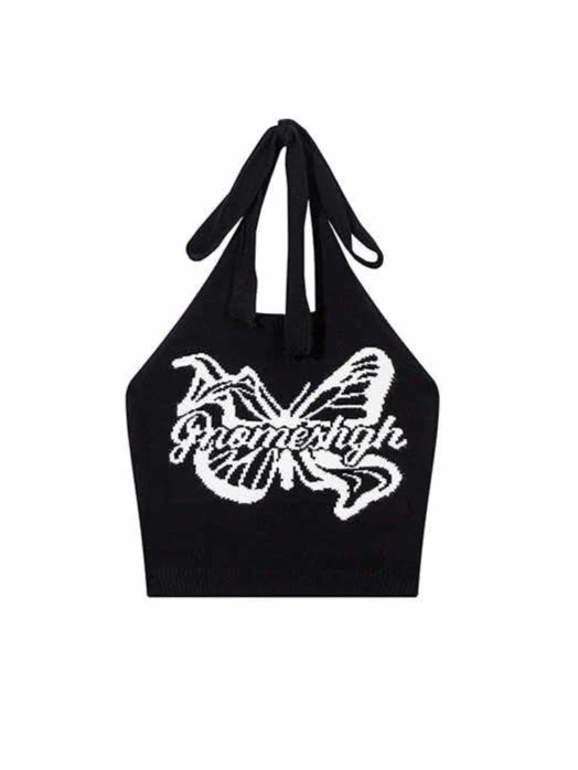 Y2K Halterneck Butterfly Tank Top - Image 3