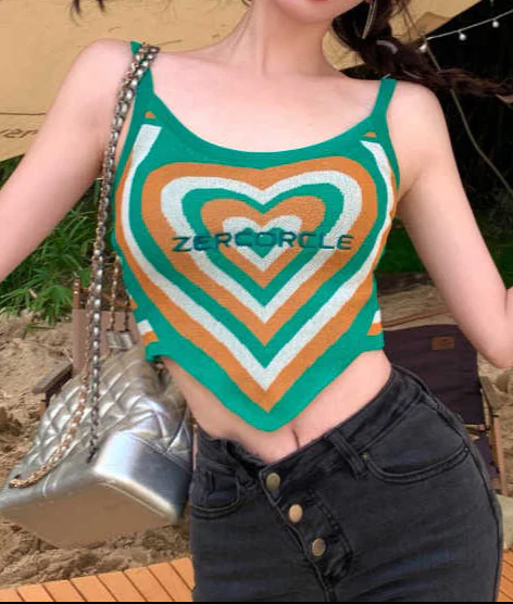 Y2K Heart Irregular Tank Top - Image 3