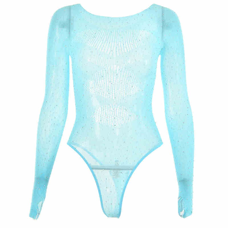 Y2K Hot Girl Hollow Mesh Long-sleeved Jumpsuit - Image 5