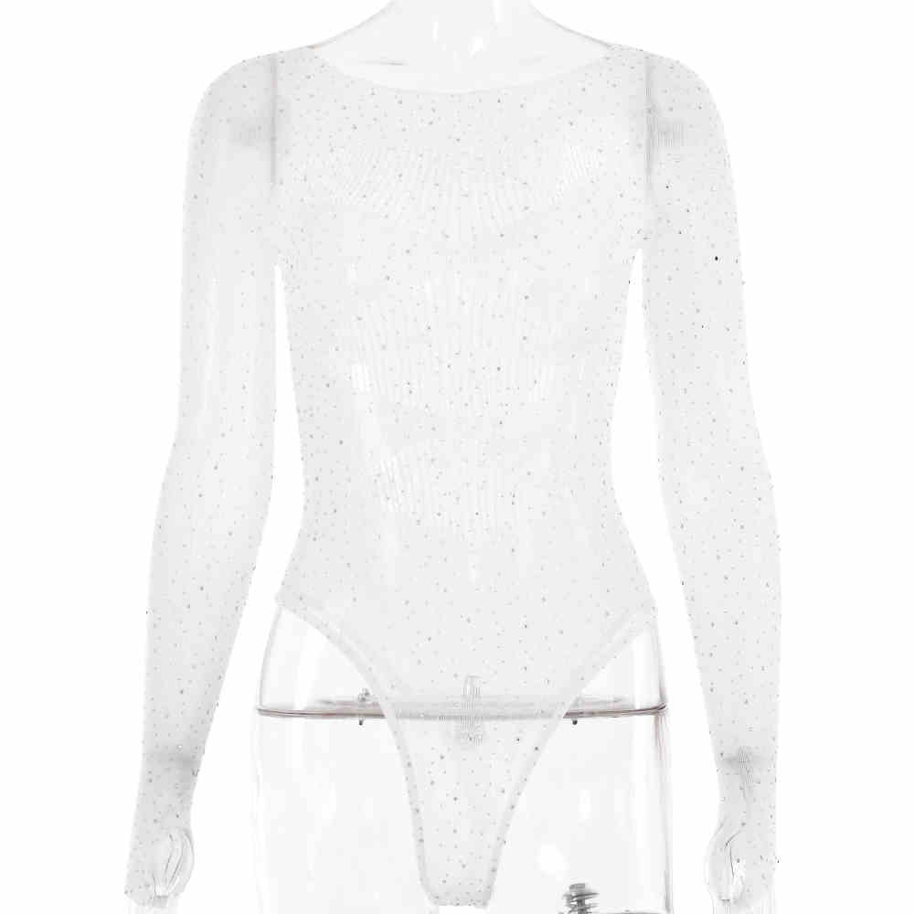 Y2K Hot Girl Hollow Mesh Long-sleeved Jumpsuit - Image 8