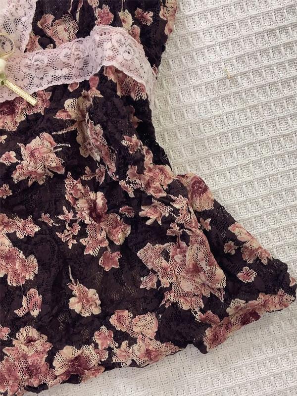y2k hot girl pink lace suspenders - Image 3