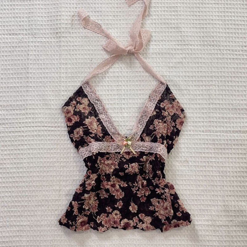 y2k hot girl pink lace suspenders - Image 4