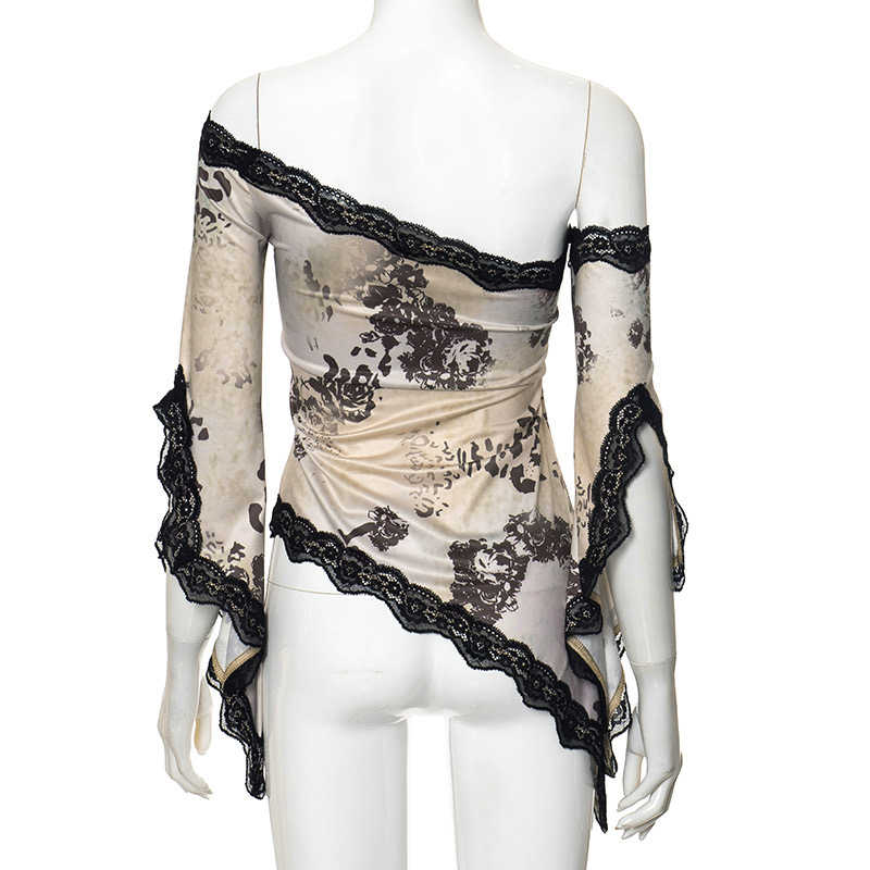 Y2K Irregular Off-Shoulder Long-sleeved Top - Image 4