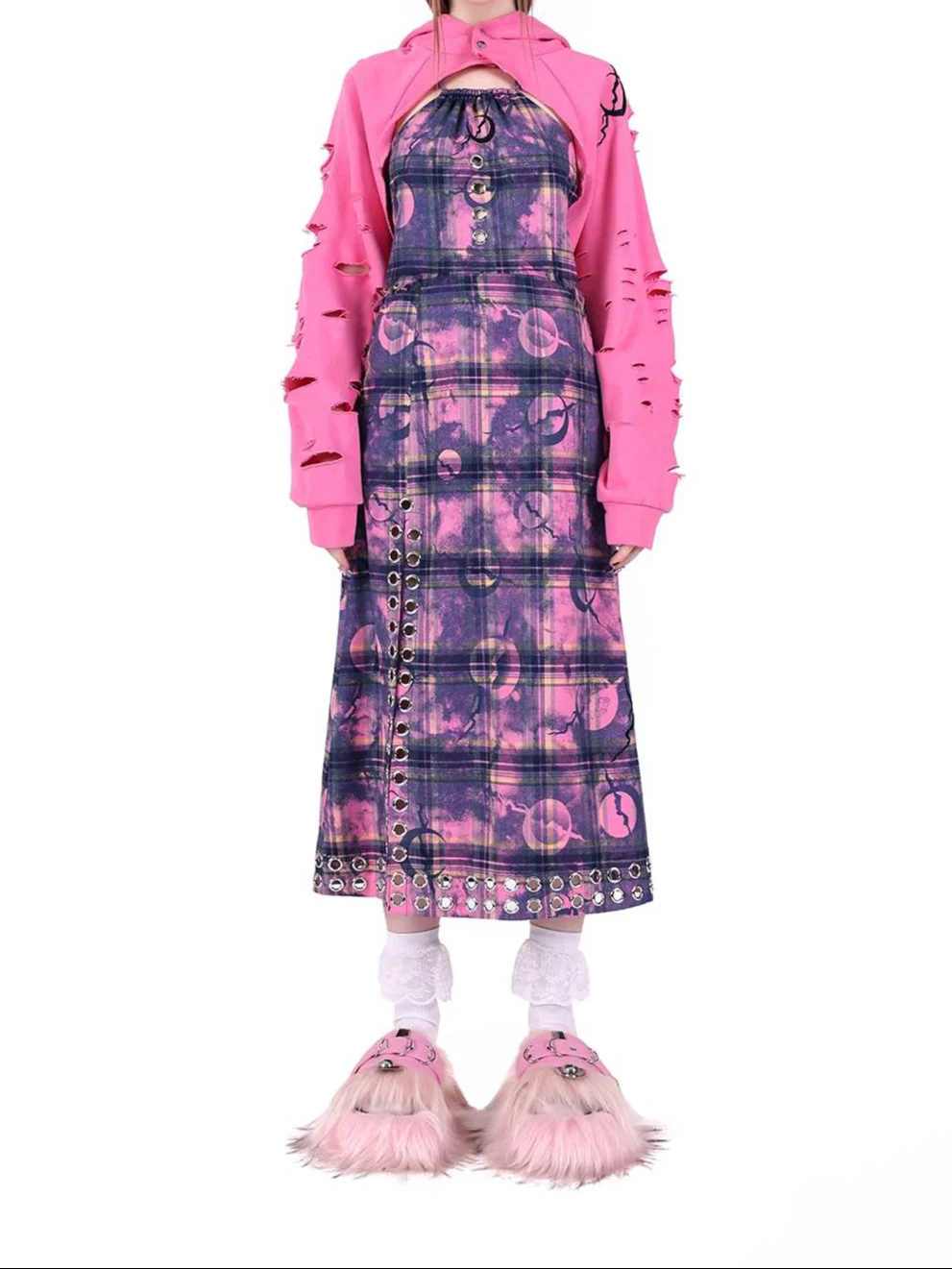 Y2K Kawaii Hooded Shawl Sweatshirt - Image 4