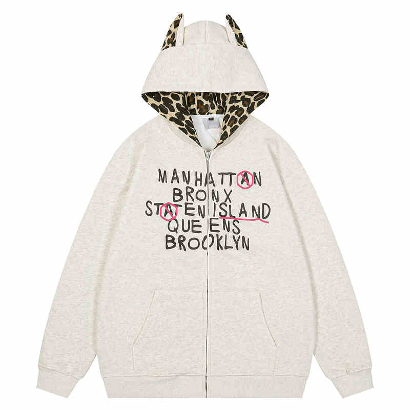 Y2K Leopard Zip-up Sweatshirt - Image 2