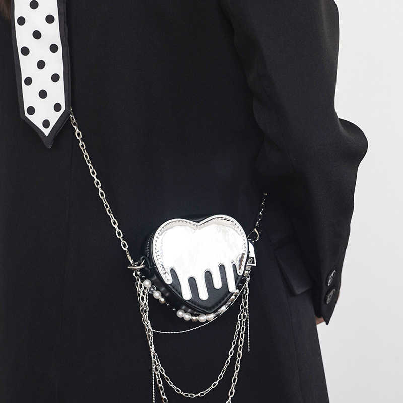 Y2K Pearl Beaded Chain Crossbody Bag - Image 4