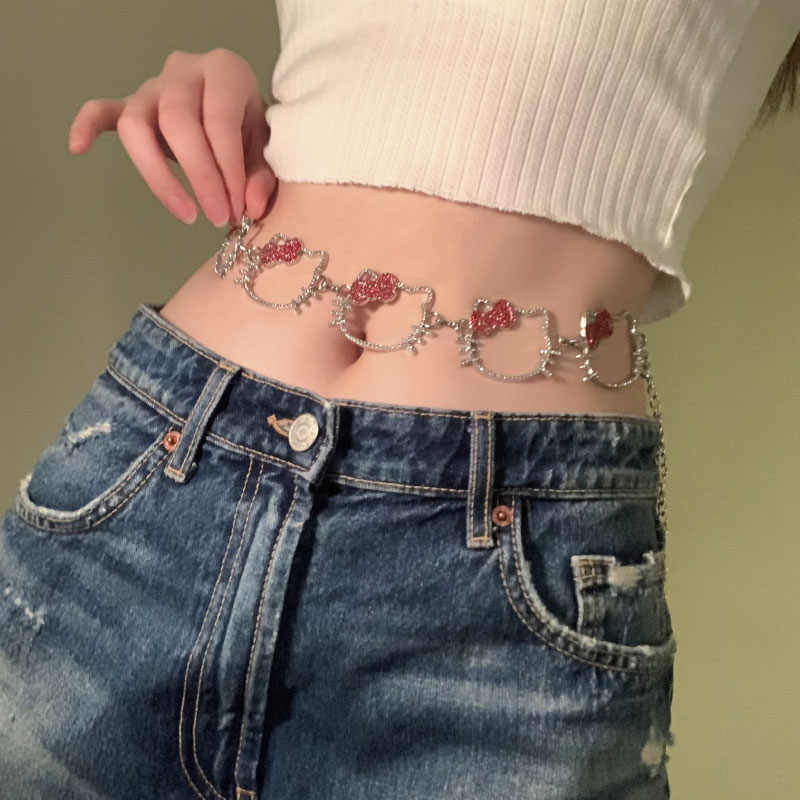 Y2K Pink Kitty Waist Chain - Image 2
