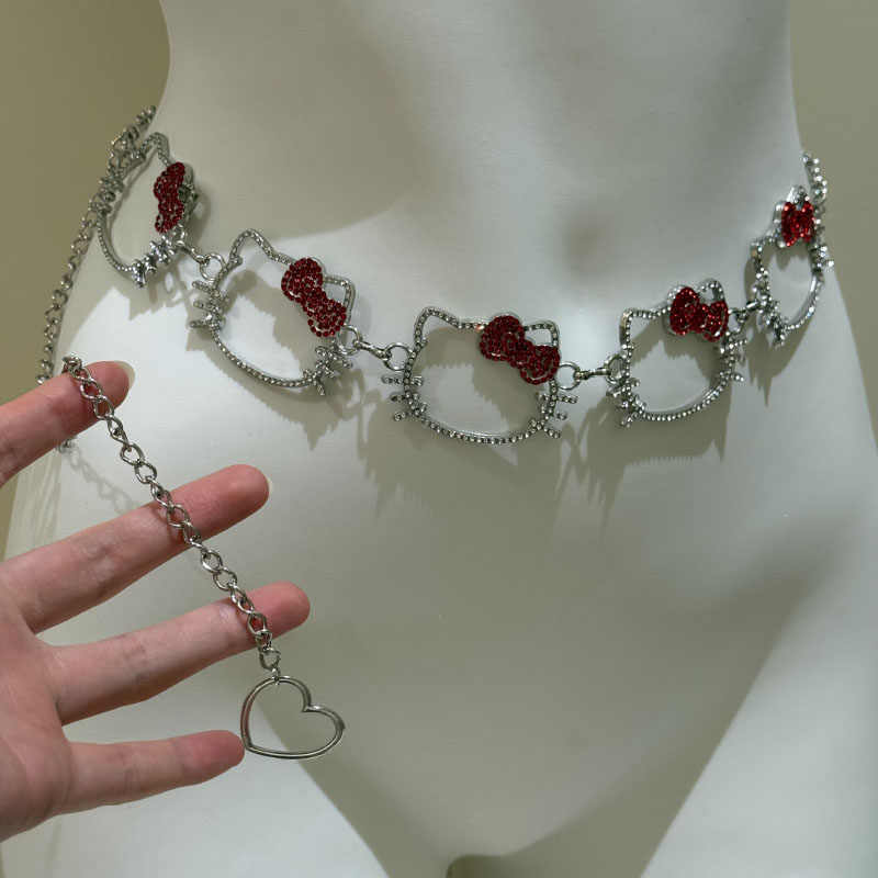 Y2K Pink Kitty Waist Chain - Image 4