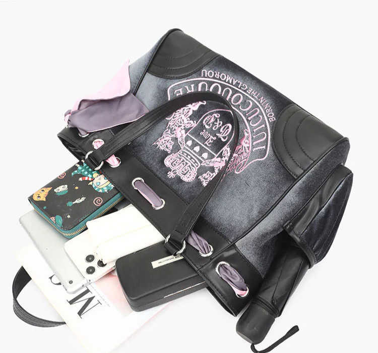 Y2K Plush Velvet Preppy Tote Bag - Image 3