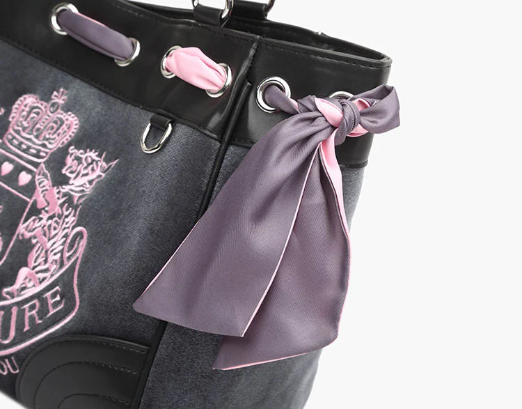 Y2K Plush Velvet Preppy Tote Bag - Image 4