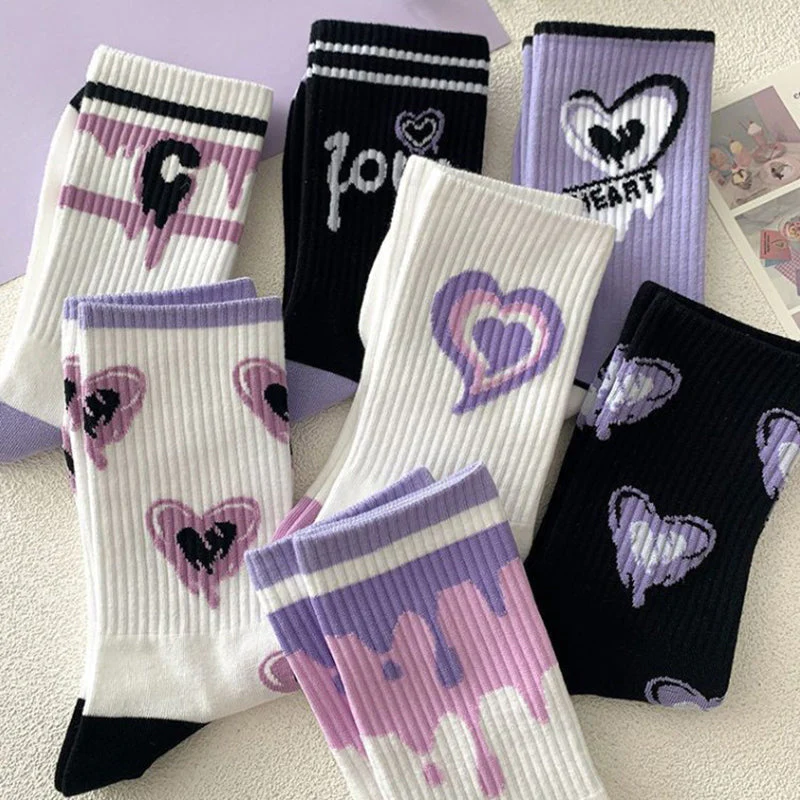 Y2K Purple Heart Socks - Image 2