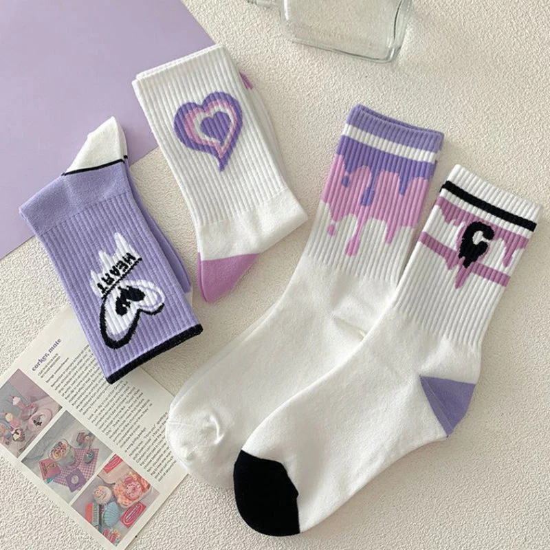 Y2K Purple Heart Socks - Image 3