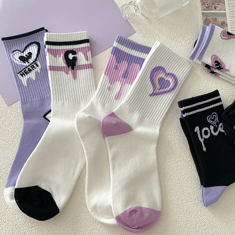 Y2K Purple Heart Socks - Image 4