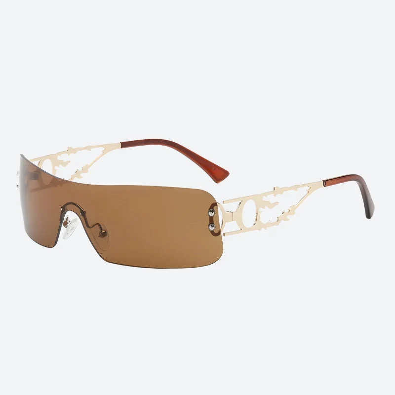 Y2K Rectangle No Frame Sunglasses - Image 3