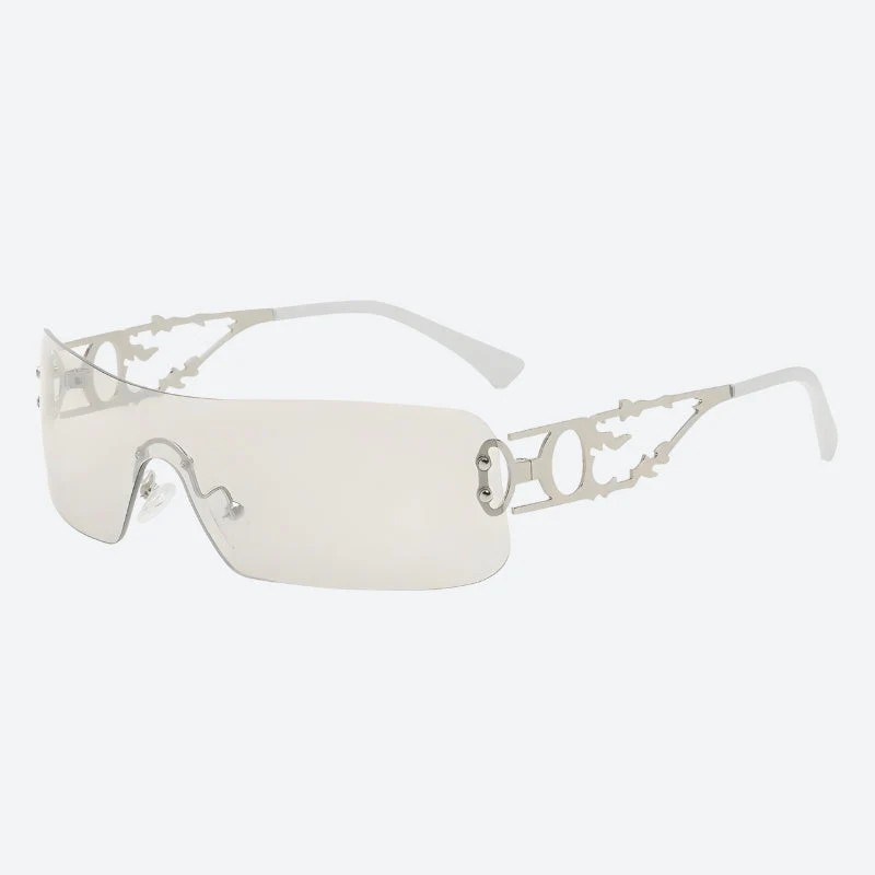 Y2K Rectangle No Frame Sunglasses - Image 4