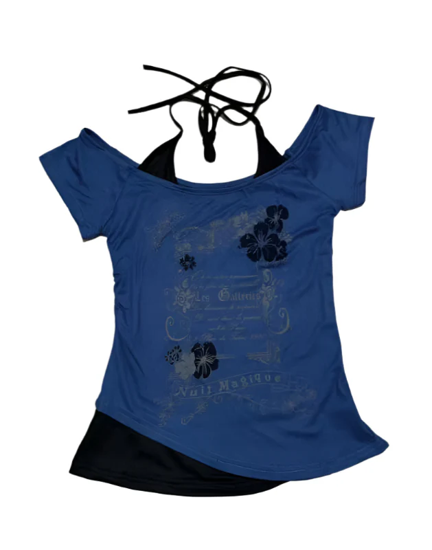 Y2K Retro Fake Two-piece Shirt - Image 8