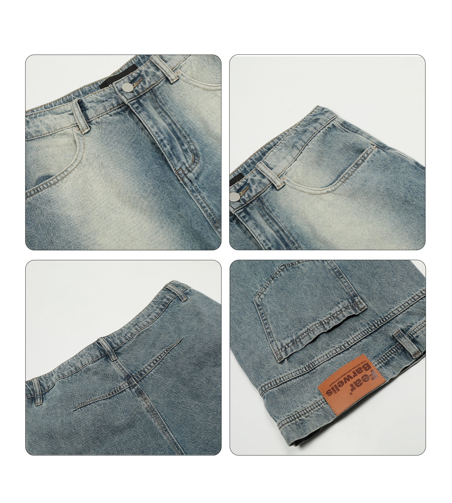 Y2K Retro Inverted Washed Baggy Jeans - Image 6